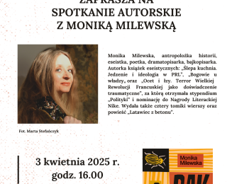 Spotkanie autorskie z Moniką Milewską